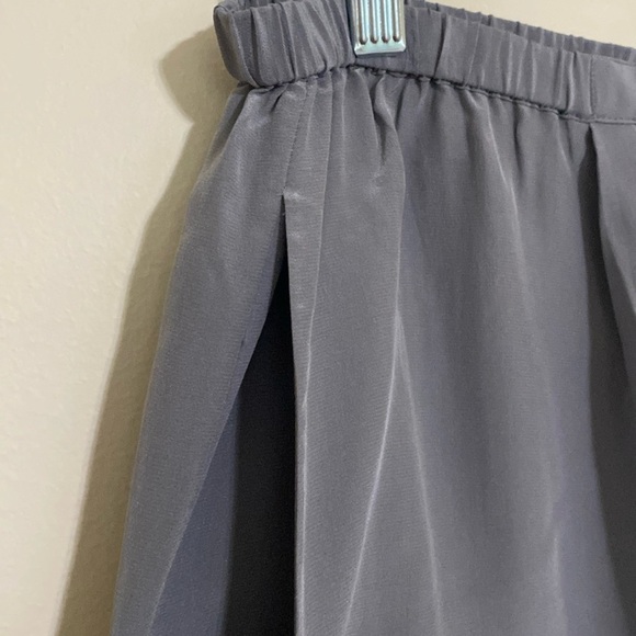 Diane Milgan Gray Pants trouser silk pull on elastic waist lagenlook soft M Y2K - Picture 2 of 7